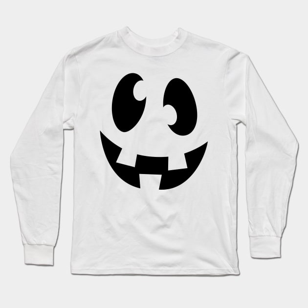 Happy, Goofy, Smiling Ghost Face Jack O Lantern Long Sleeve T-Shirt by Elvdant